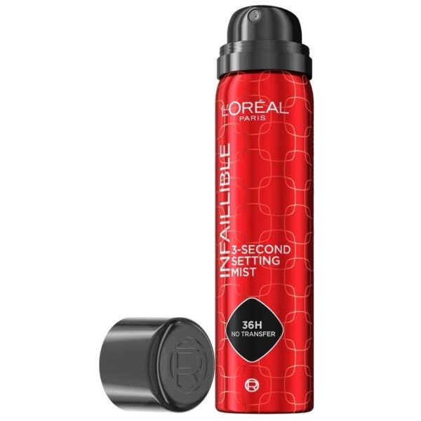L'Oreal Paris Infallible 3-Second Setting Spray Mist, Microfine Mist for up to 36HR Wear